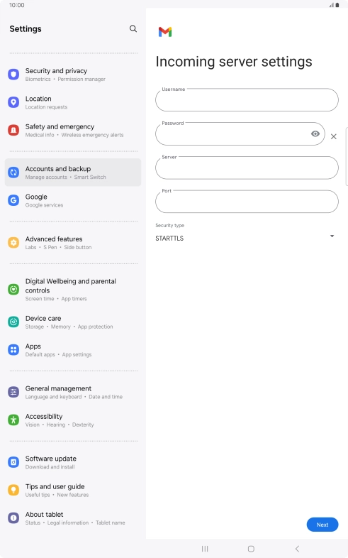 Press the field below 