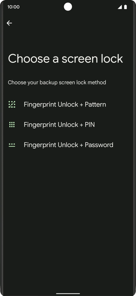 Press the required phone lock code.