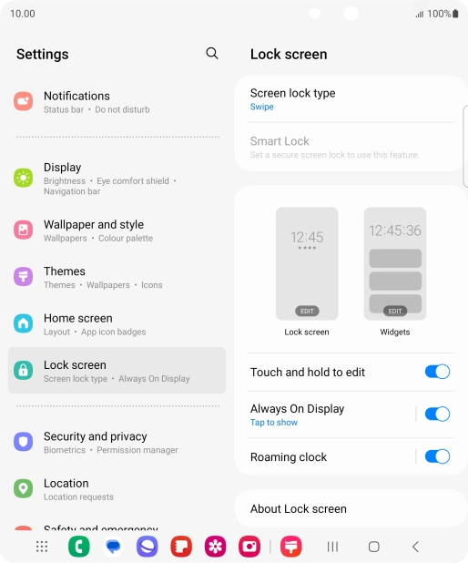 Press Screen lock type.
