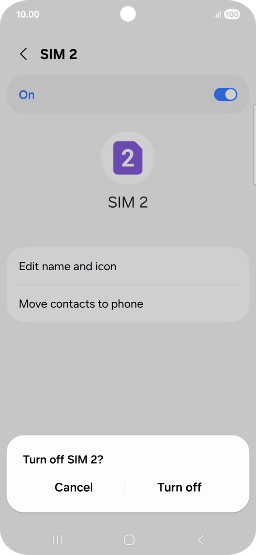 If you turn off use of the price plan, press Turn off.