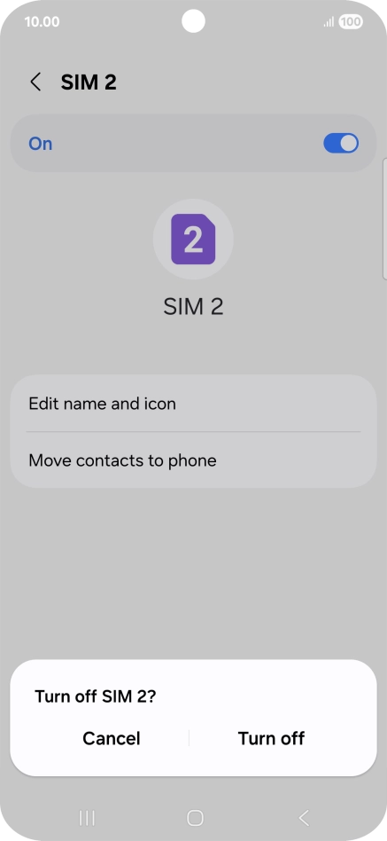 If you turn off use of the price plan, press Turn off.