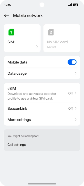 Press Data usage.