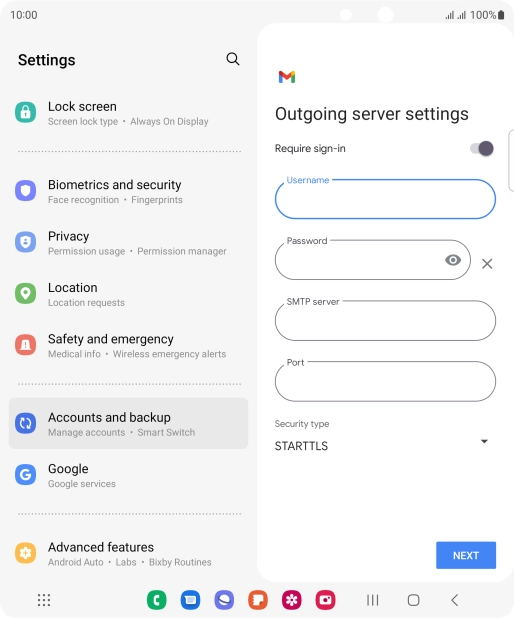 Press the field below 