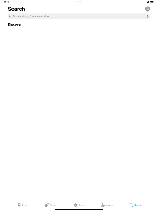 Press the search field.