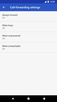 Press the required divert type.