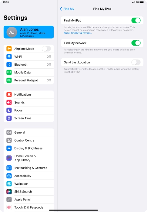 Press the indicator next to 