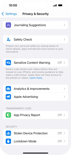 Press App Privacy Report.
