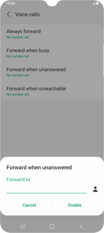 Key in +447953222222 and press Enable.