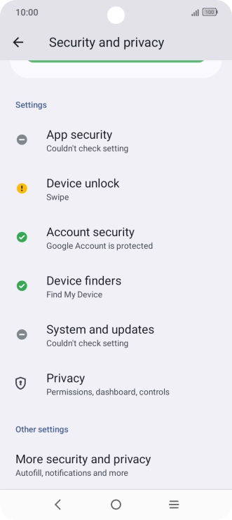 Press Device unlock.