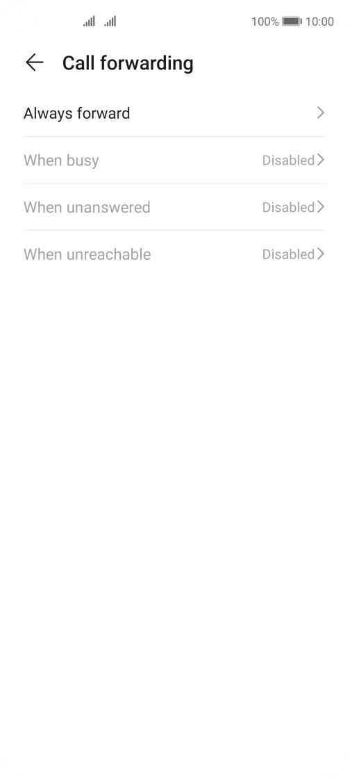 Press the required divert type.
