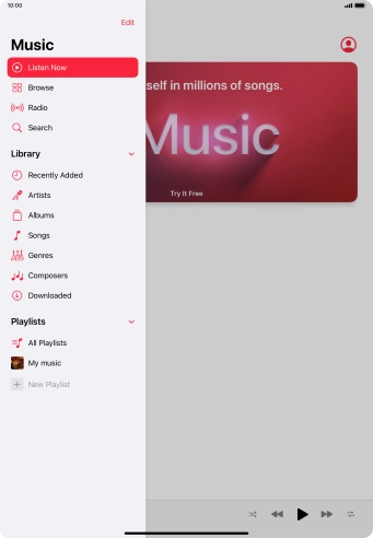 Press the required playlist.