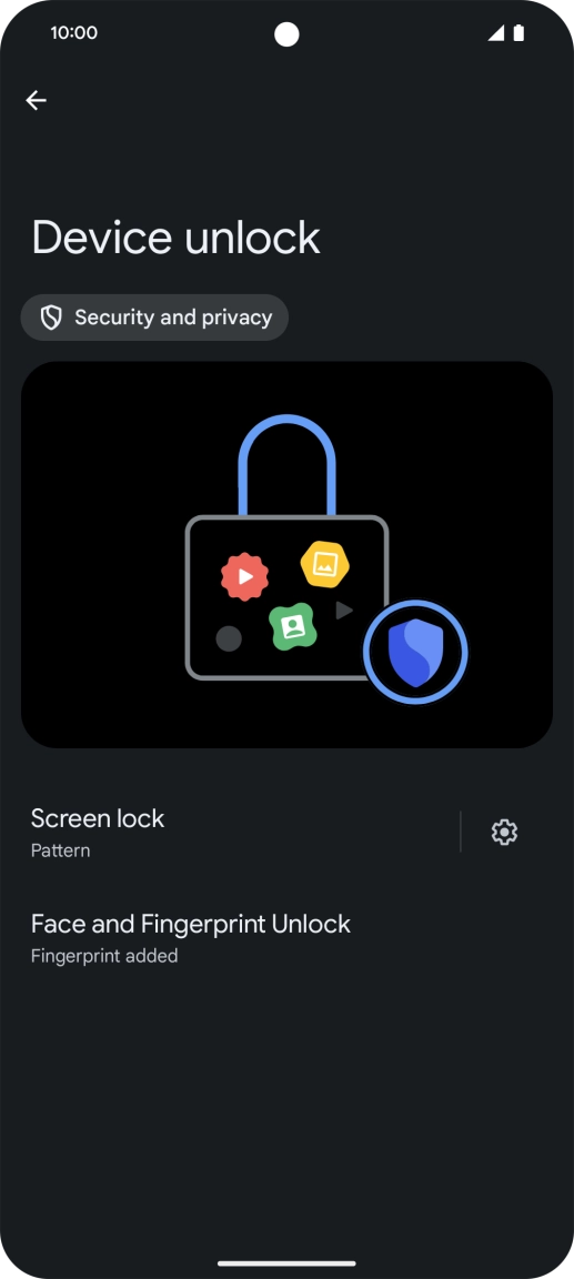 Press Screen lock and key in the additional phone lock code you created earlier.