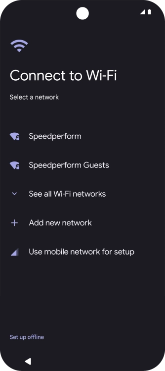 Press the required Wi-Fi network.