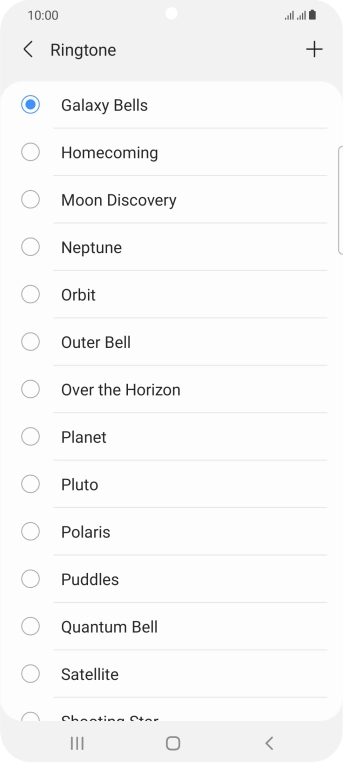 Press the add ring tone icon.