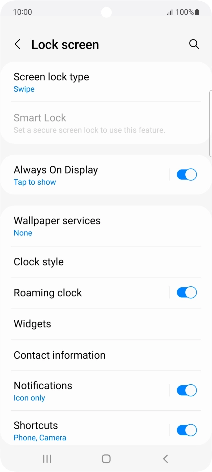 Press Screen lock type.