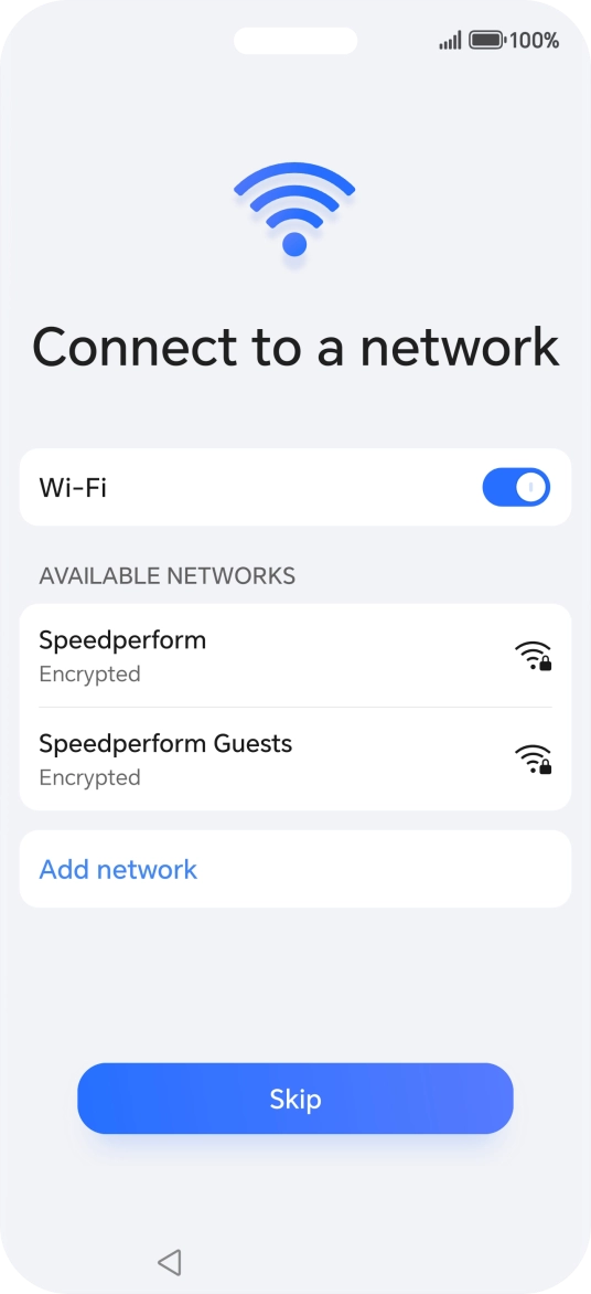 Press the required Wi-Fi network.