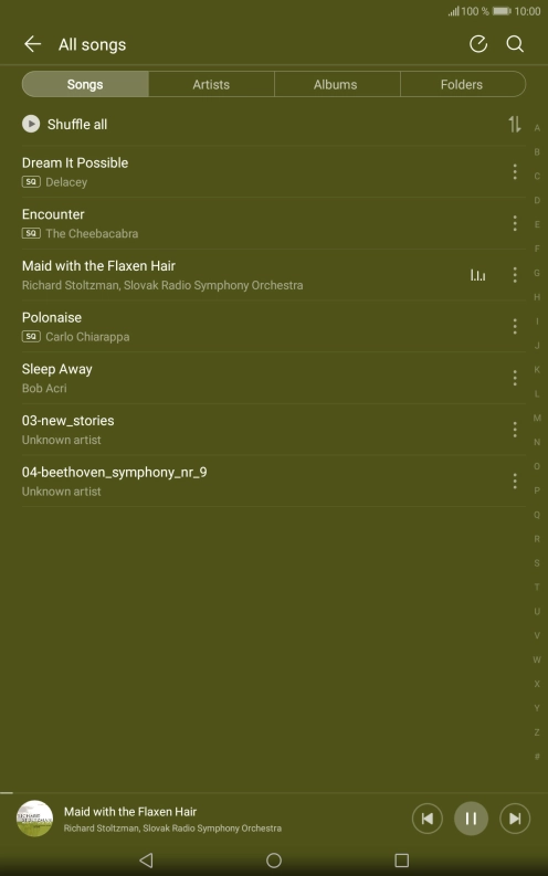 Press the song title.