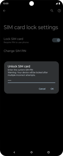 Key in your PIN and press OK. The default PIN is 1111.