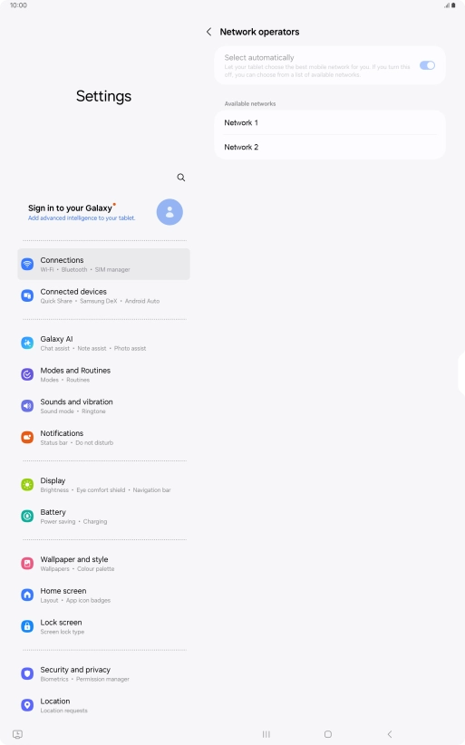 Press the required network.