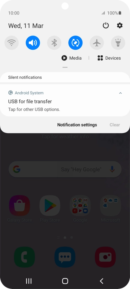 Press Tap for other USB options..