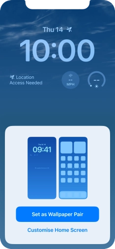 To use the same colour theme on the home screen, press Set as Wallpaper Pair.