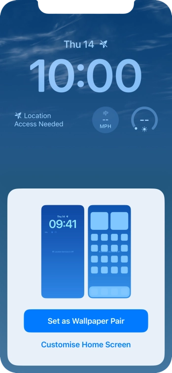 To use the same colour theme on the home screen, press Set as Wallpaper Pair.