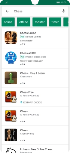 Press the required app.