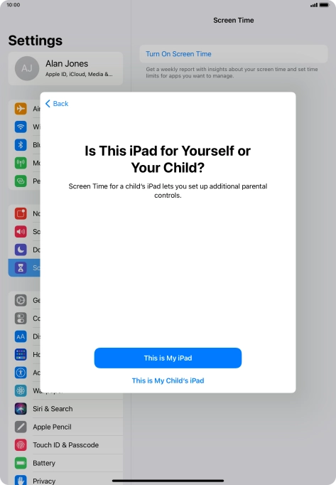 Press This is My iPad.
