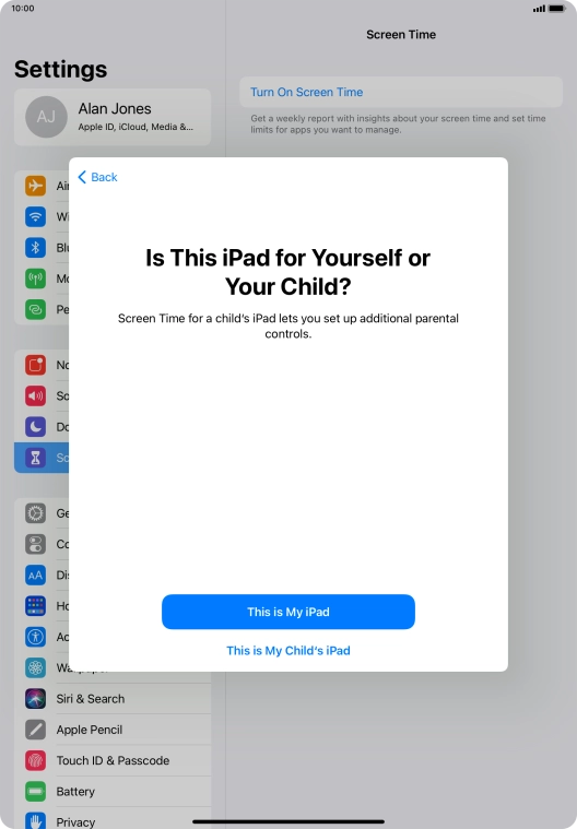 Press This is My iPad.