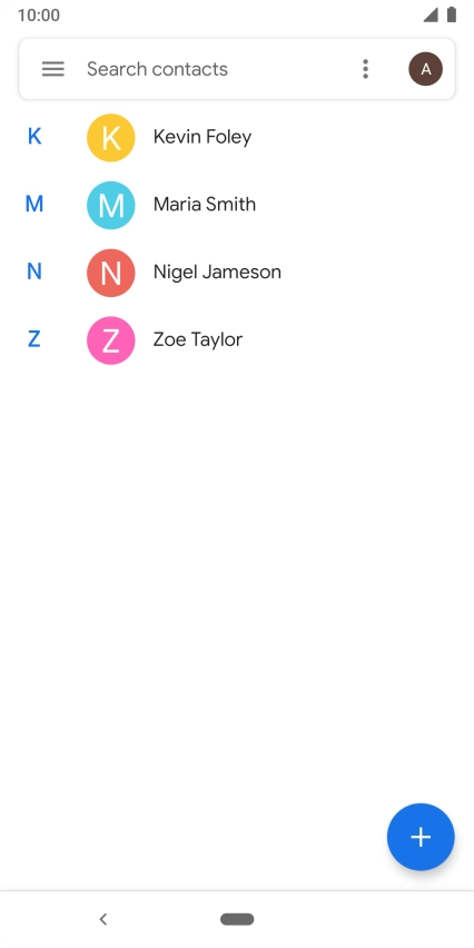 Press the new contact icon.