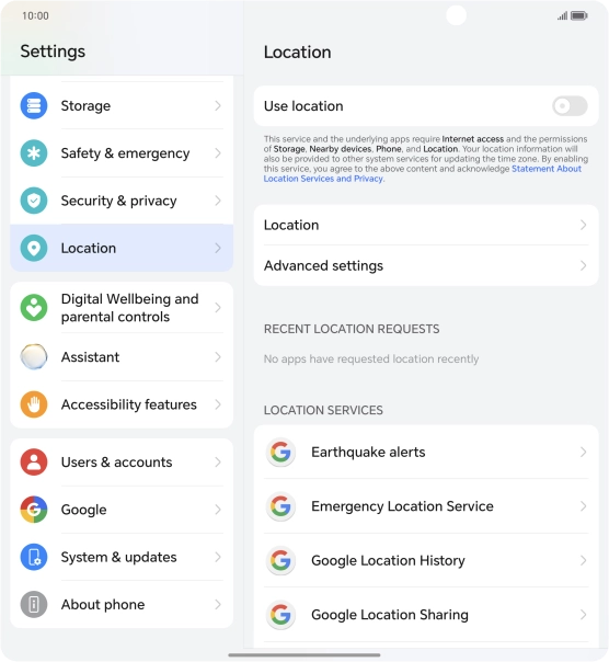 Press the indicator next to 
