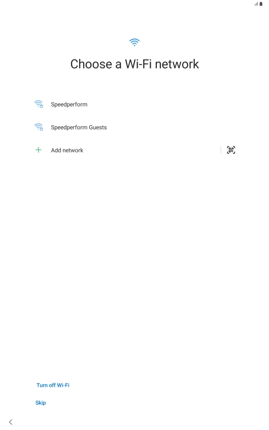 Press the required Wi-Fi network.