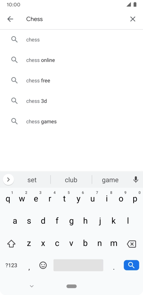 Key in the name or subject of the required app and press the search icon.