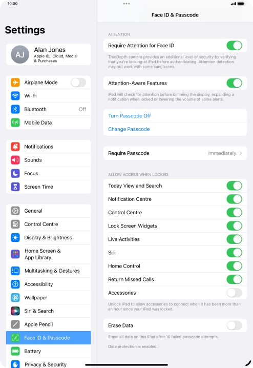 Press the indicator next to 
