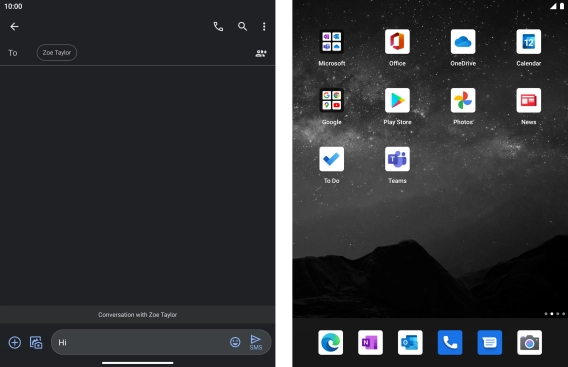 Press the send icon when you've finished your SMS.