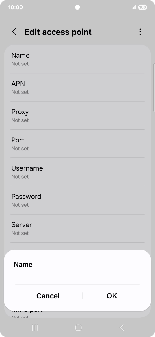 Key in EE Internet and press OK.