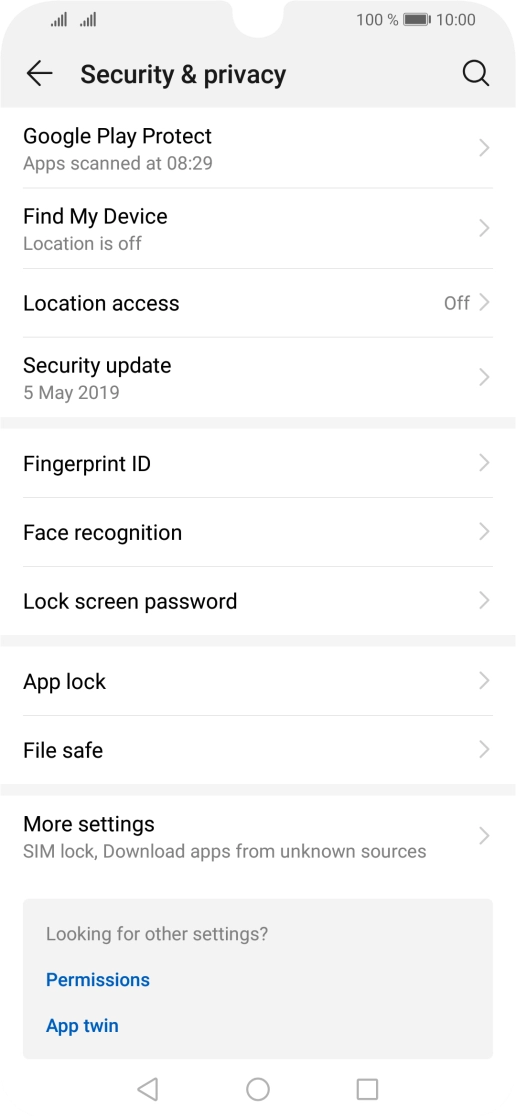 Press Location access.