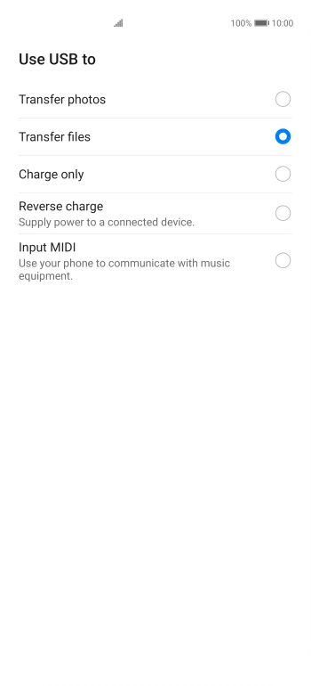 Press Transfer files.