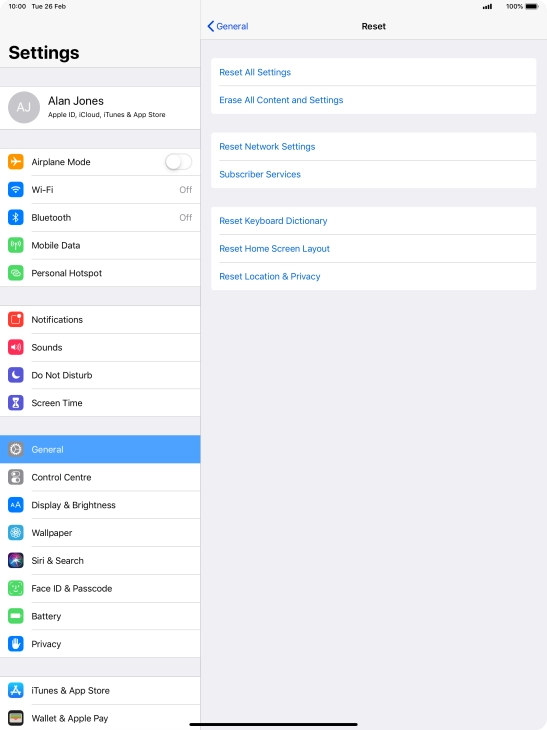 Press Reset All Settings.