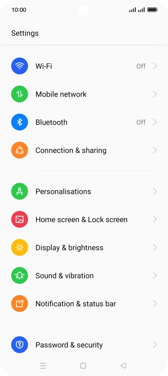 Press Notification & status bar.