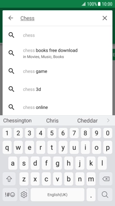 Key in the name or subject of the required app and press the search icon.