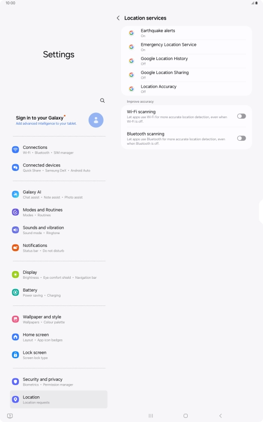 Press Location Accuracy.