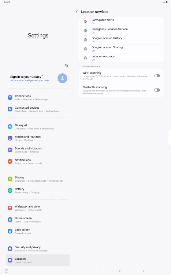 Press Location Accuracy.