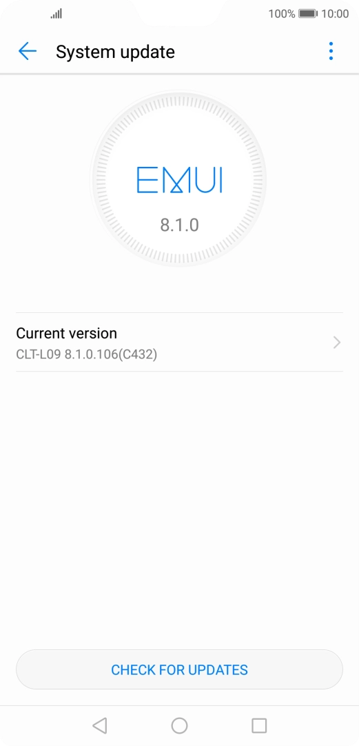 Press CHECK FOR UPDATES. If a new software version is available, it's displayed. Follow the instructions on the screen to update the phone software.