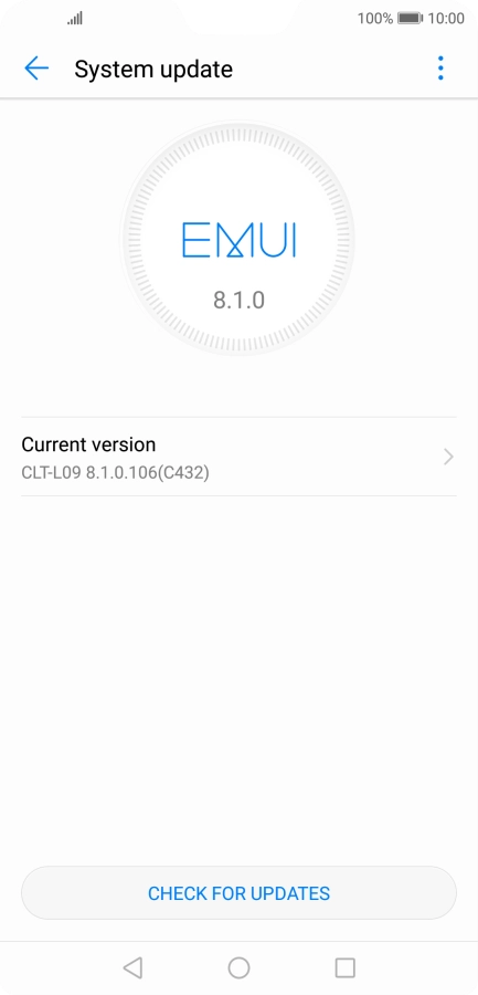 Press CHECK FOR UPDATES. If a new software version is available, it's displayed. Follow the instructions on the screen to update the phone software.