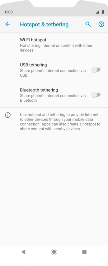 Press Wi-Fi hotspot.