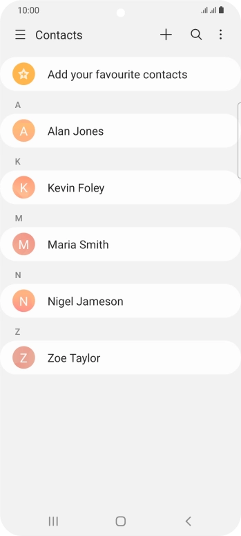 Press the required contact.