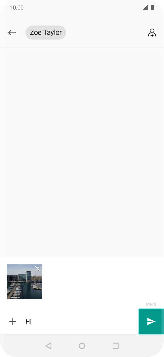 Press the send icon when you've finished your MMS.