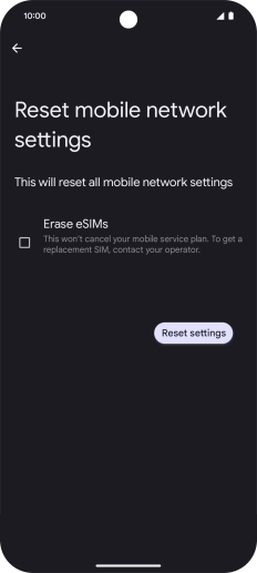 Press Reset settings.