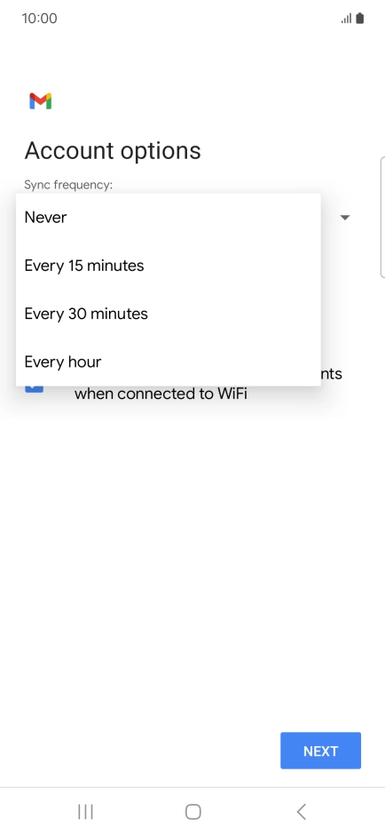 Press the required setting.